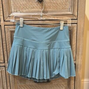 Gold Hinge Teal Pleated Mini Skirt